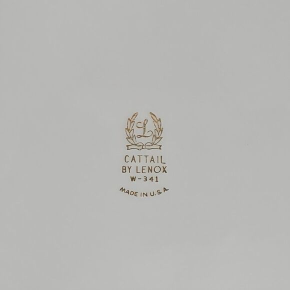 VTG Lenox Cattail China 7 PC Place Setting – Mid-Century Gold Rim Dinnerware - Picture 4 of 16